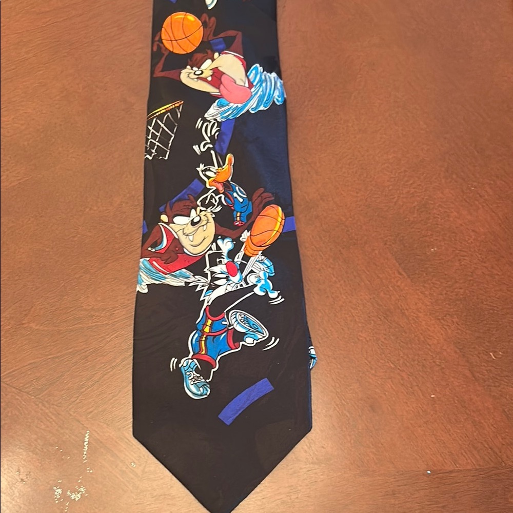 Warner Bros. Looney Tunes Basketball Tie - Black and Blue